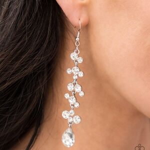Elegant Silver Crystal Drop Earrings